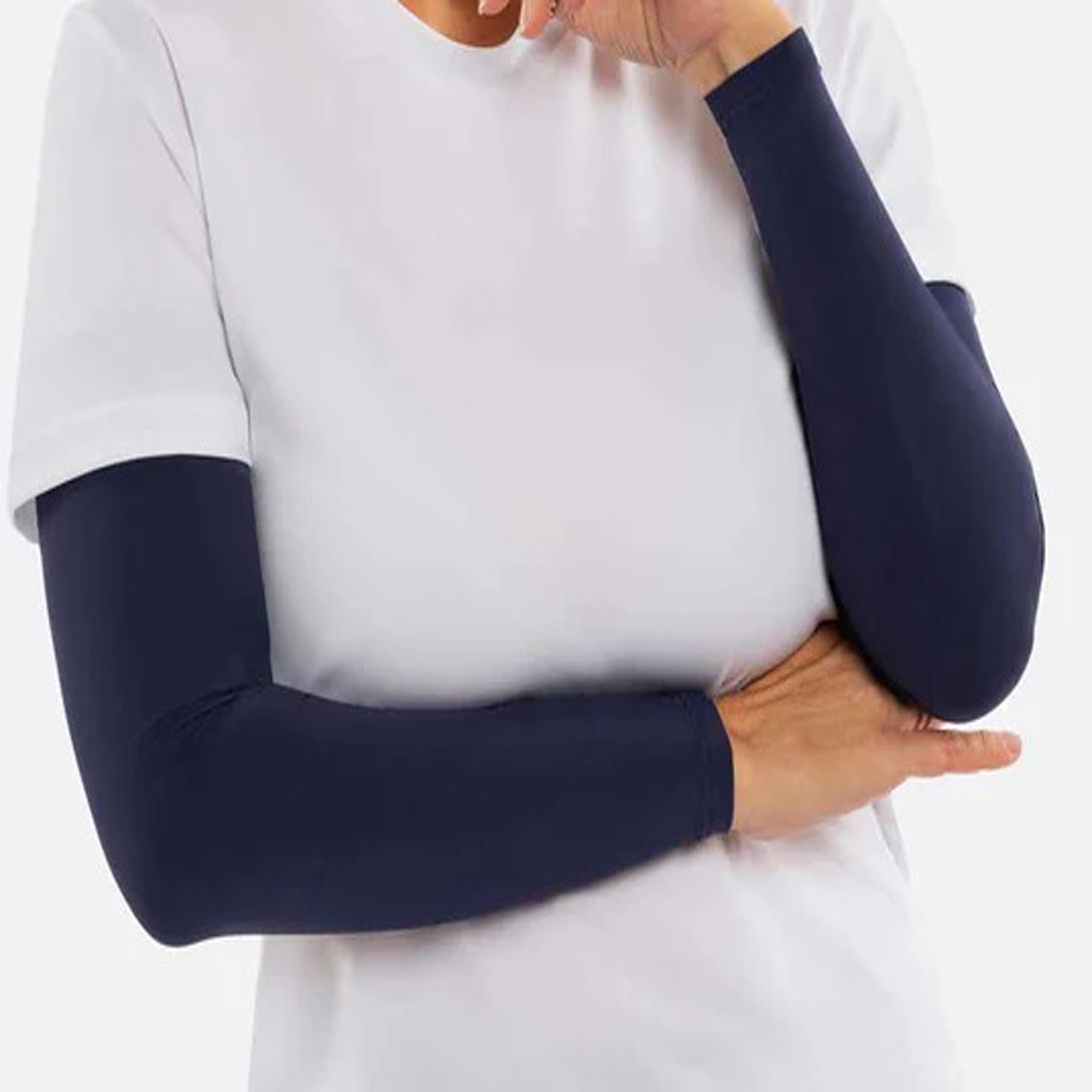 Full Arm Support Compression Sleeves – Royal Blue | Unisex, Stretchable Poly-Cotton (Pack of 2) - Image 4
