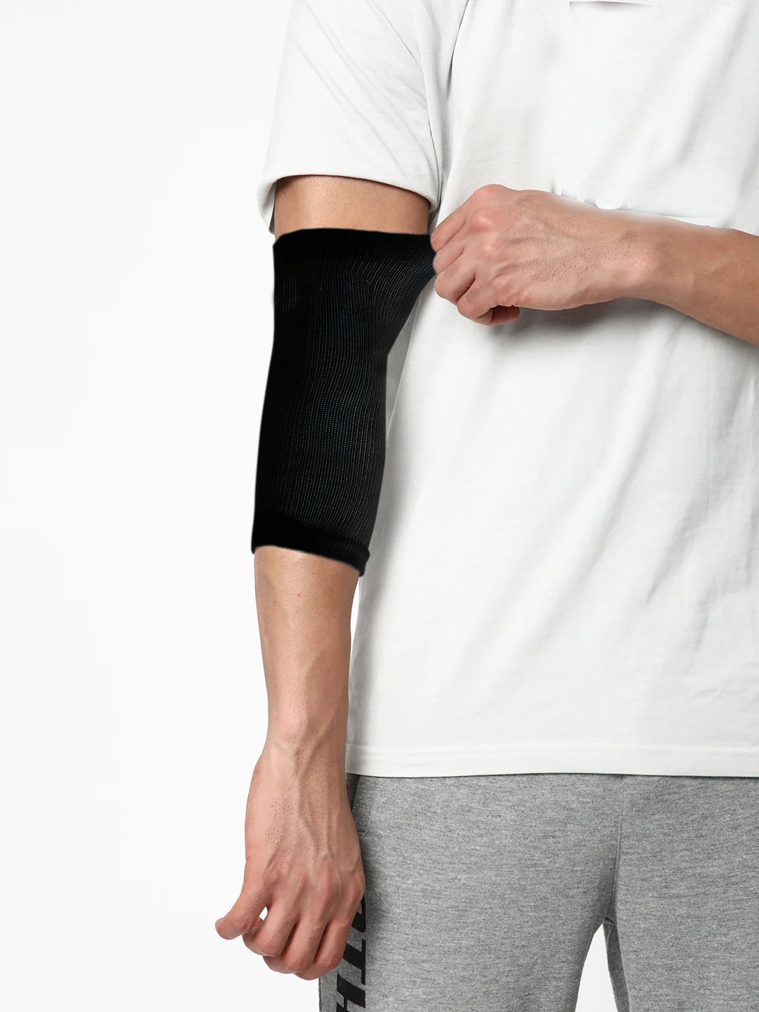 Premium Elbow Support Compression Sleeves – Black | Unisex, Stretchable Poly-Cotton (Pack of 2) - Image 6