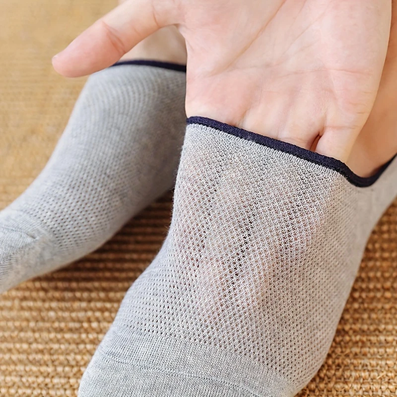 Men’s Soft No-Show Socks with Breathable Mesh – Summer Comfort (Pack of 6)
