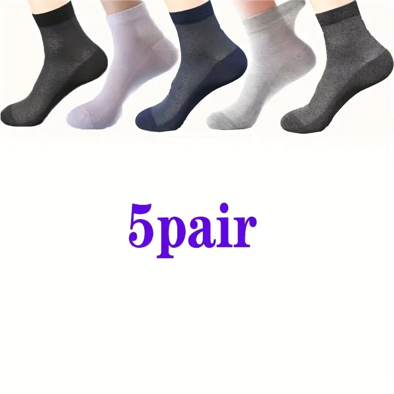 Men’s Odorless Crew Socks – Breathable & Comfortable Fit for Sports and Daily Wear (Pack of 5) - Image 2