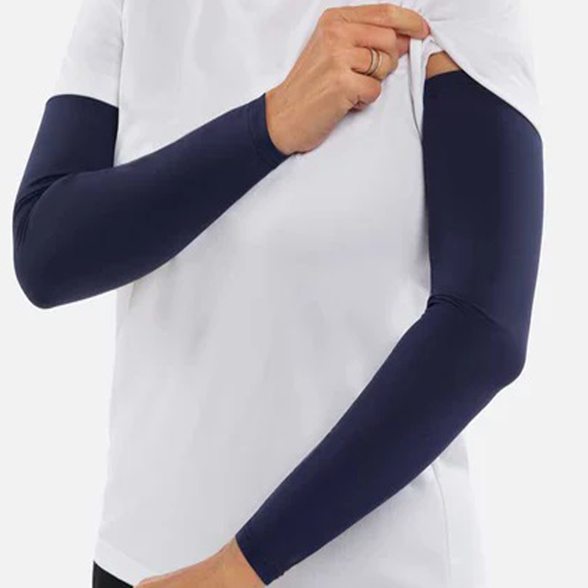 Full Arm Support Compression Sleeves – Royal Blue | Unisex, Stretchable Poly-Cotton (Pack of 2) - Image 3
