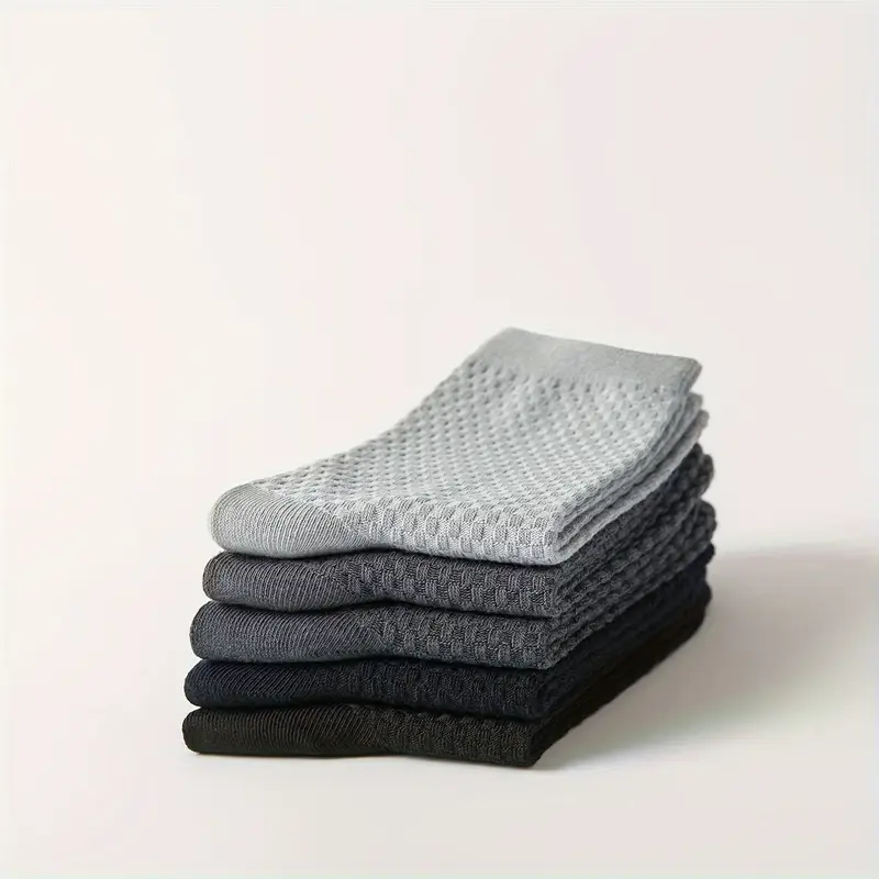 Men’s Crew Socks –Breathable, Anti-Odor, All-Season Comfort (Pack of 5) - Image 3