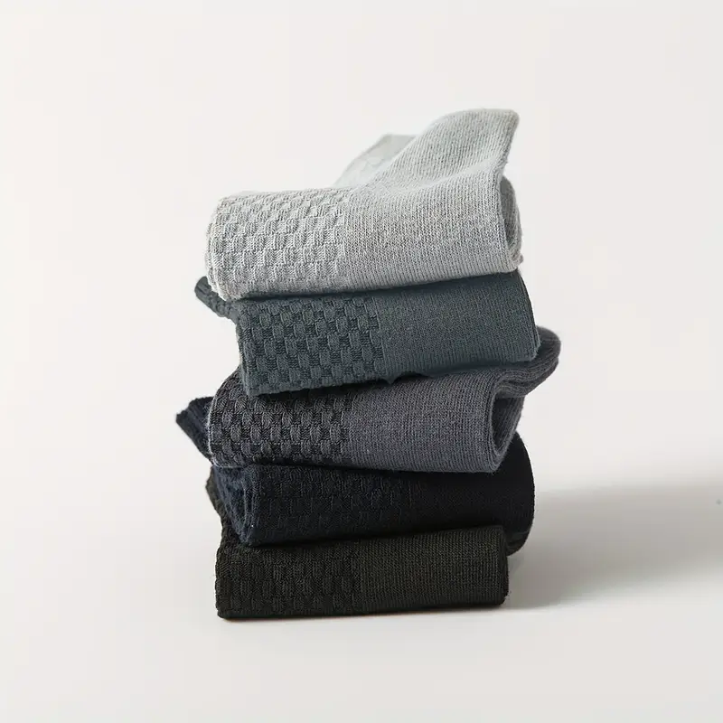 Men’s Crew Socks –Breathable, Anti-Odor, All-Season Comfort (Pack of 5) - Image 4
