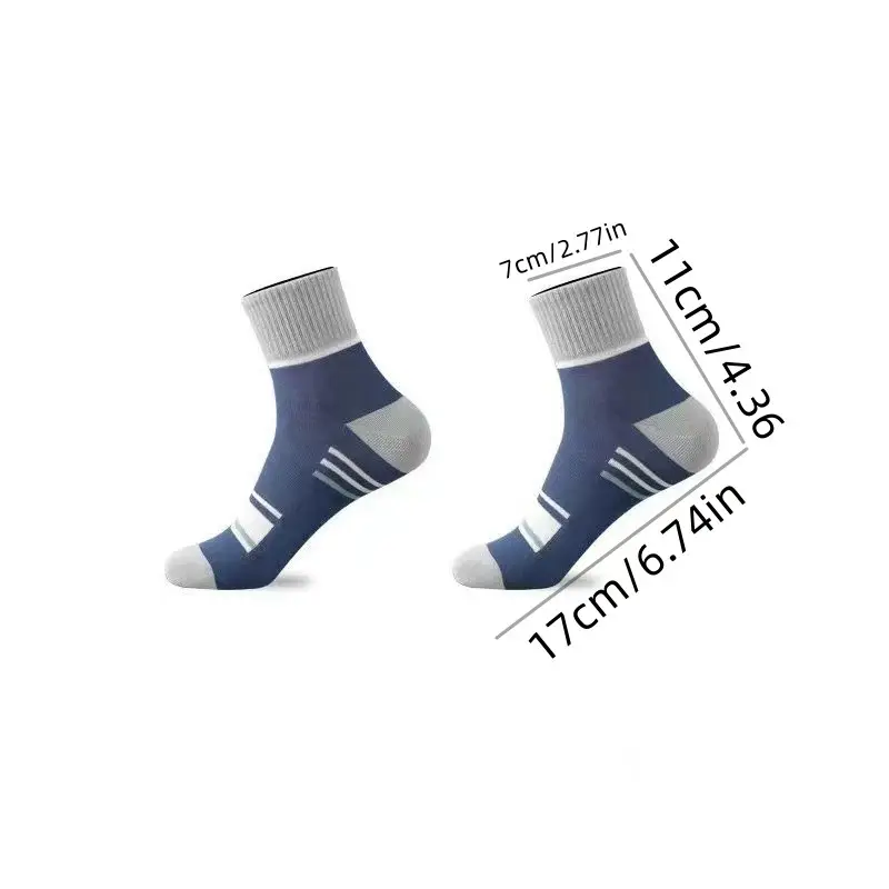 Men’s Color Block Mid-Calf Socks – Geometric, Fashionable, and All-Season Wear (Pack of 6) - Image 5