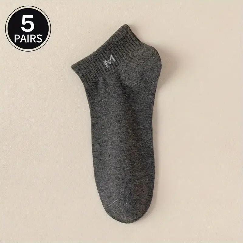 Unisex Lettered Crew Socks - Comfortable, Breathable, Casual Wear (Pack of 5) - Image 8