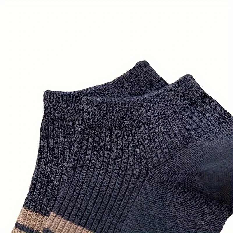 Men’s Low-Cut Cotton Blend Socks –Striped, Breathable, Anti-Odor for Summer(Pack of 5) - Image 5