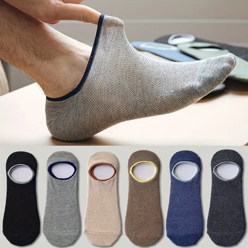 Men’s Soft No-Show Socks with Breathable Mesh – Summer Comfort (Pack of 6) - Image 9