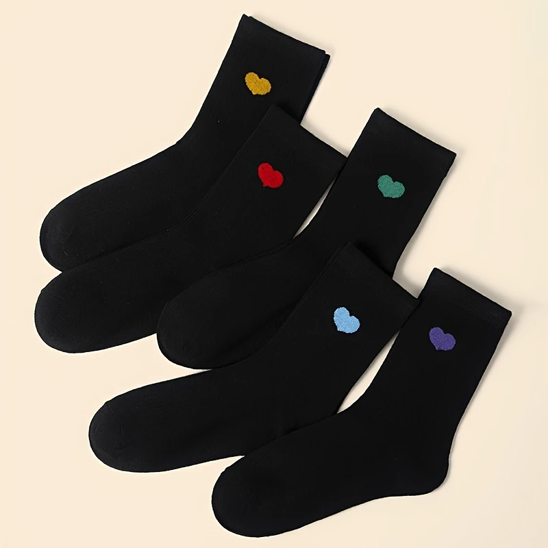 Women's Trendy High-Top Bamboo Socks in Elegant Black (Pack of 5)