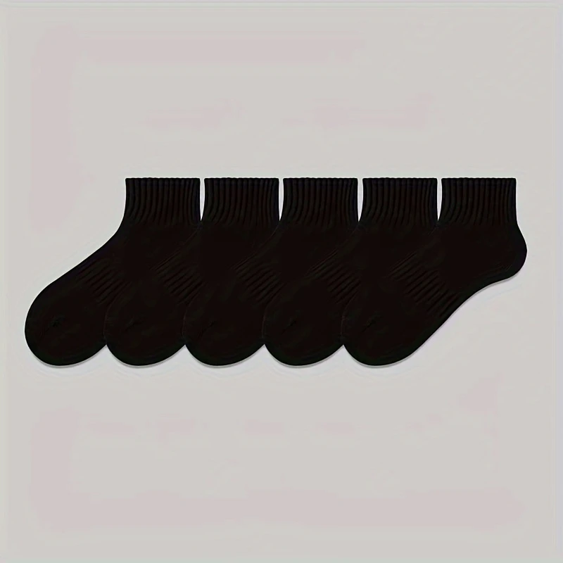 Unisex Pure Cotton Socks - Short Solid Socks for All Seasons Black or White, (Pack of 5) - Image 9