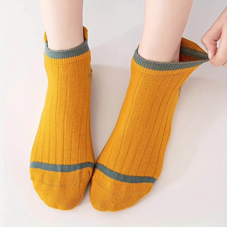 Unisex Sports Socks for Kids – Solid Color Stripes, Sweat-Resistant Bamboo (Pack of 5) - Image 10