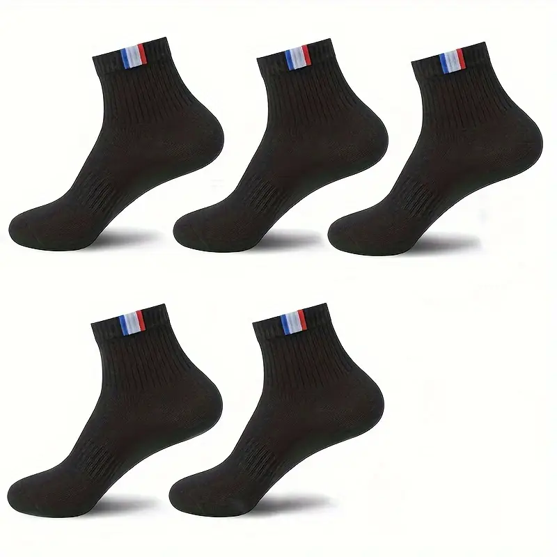 Men’s Solid Color Sport Socks – Crew Style for Everyday Comfort (Pack of 5) - Image 11