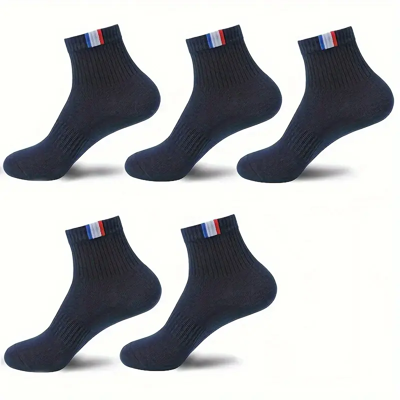 Men’s Solid Color Sport Socks – Crew Style for Everyday Comfort (Pack of 5) - Image 12
