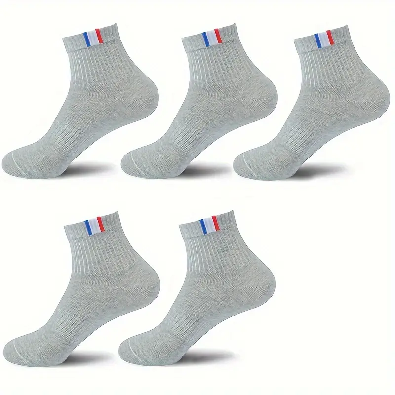 Men’s Solid Color Sport Socks – Crew Style for Everyday Comfort (Pack of 5) - Image 13