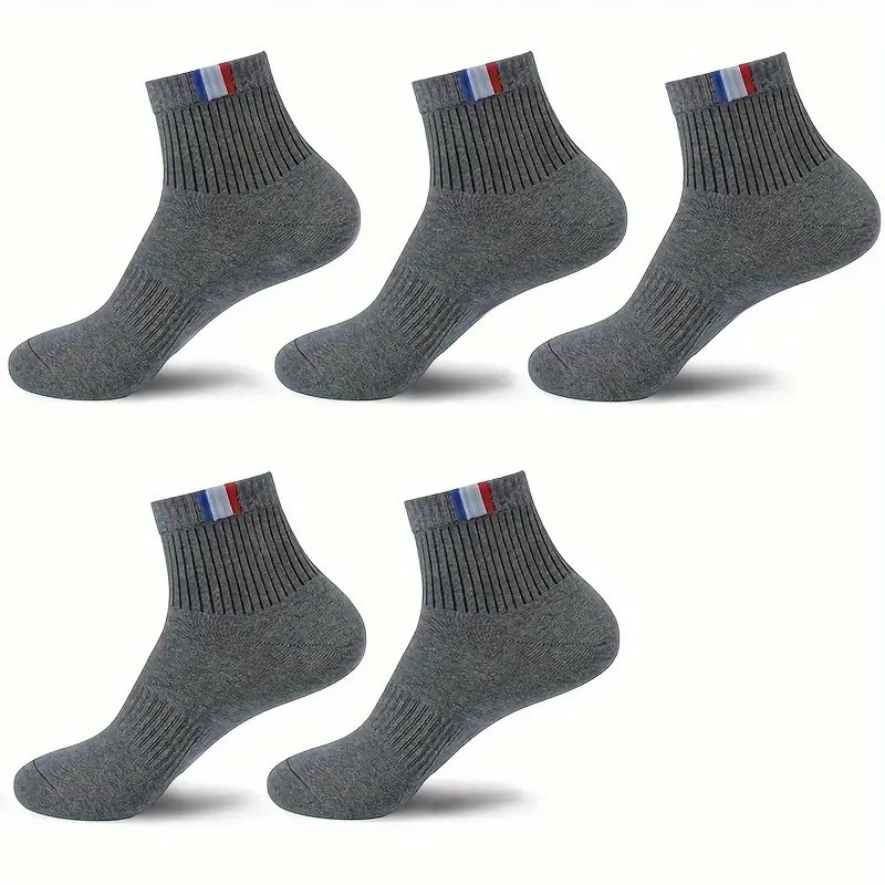 Men’s Solid Color Sport Socks – Crew Style for Everyday Comfort (Pack of 5) - Image 14