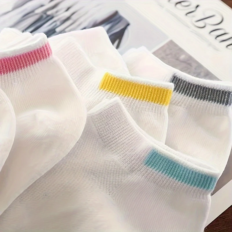 Women's Fitness Ankle Socks – Sports Fit with Contrast Mesh & Color Stripe (Pack of 6) - Image 2