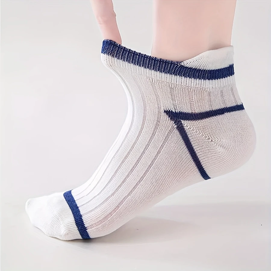 Unisex Sports Socks for Kids – Solid Color Stripes, Sweat-Resistant Bamboo (Pack of 5) - Image 2