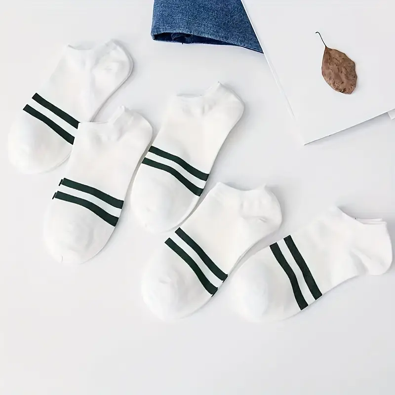 Men’s Bamboo Ankle Socks – Lightweight Striped Low-Cut for Summer (Pack of 5) - Image 5