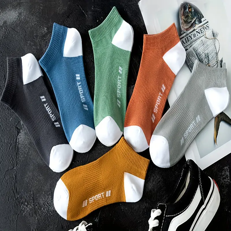 Men’s Fashion Crew Socks – Sport Letters Pattern, Sports & Casual Use (Pack of 5) - Image 5