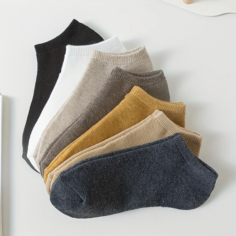 Women’s Fuzzy Terry Ankle Socks – Warm & Soft for Autumn/Winter (Pack of 7) - Image 5