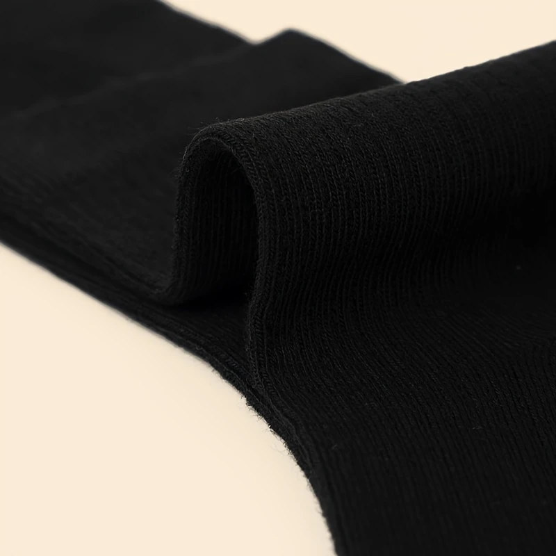 Women's Trendy High-Top Bamboo Socks in Elegant Black (Pack of 5) - Image 5