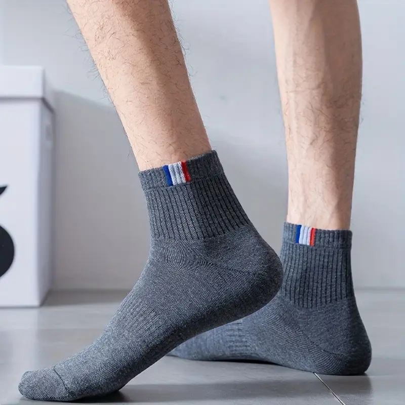 Men’s Solid Color Sport Socks – Crew Style for Everyday Comfort (Pack of 5) - Image 5
