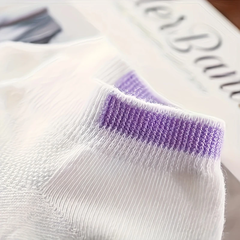 Women's Fitness Ankle Socks – Sports Fit with Contrast Mesh & Color Stripe (Pack of 6) - Image 5
