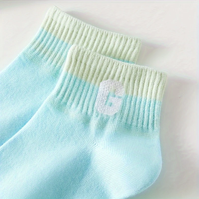 Women’s Soft Poly Cotton Short Socks – Round Neck, 5 Colorful Pairs - Image 6