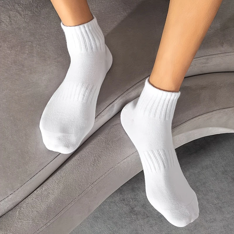 Unisex Pure Cotton Socks - Short Solid Socks for All Seasons Black or White, (Pack of 5) - Image 5