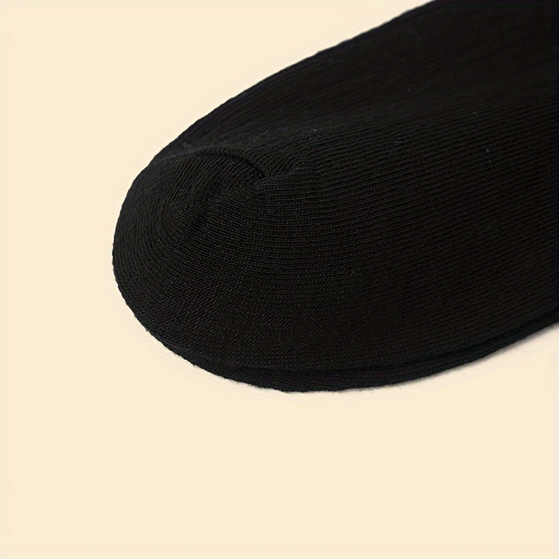 Women's Trendy High-Top Bamboo Socks in Elegant Black (Pack of 5) - Image 7