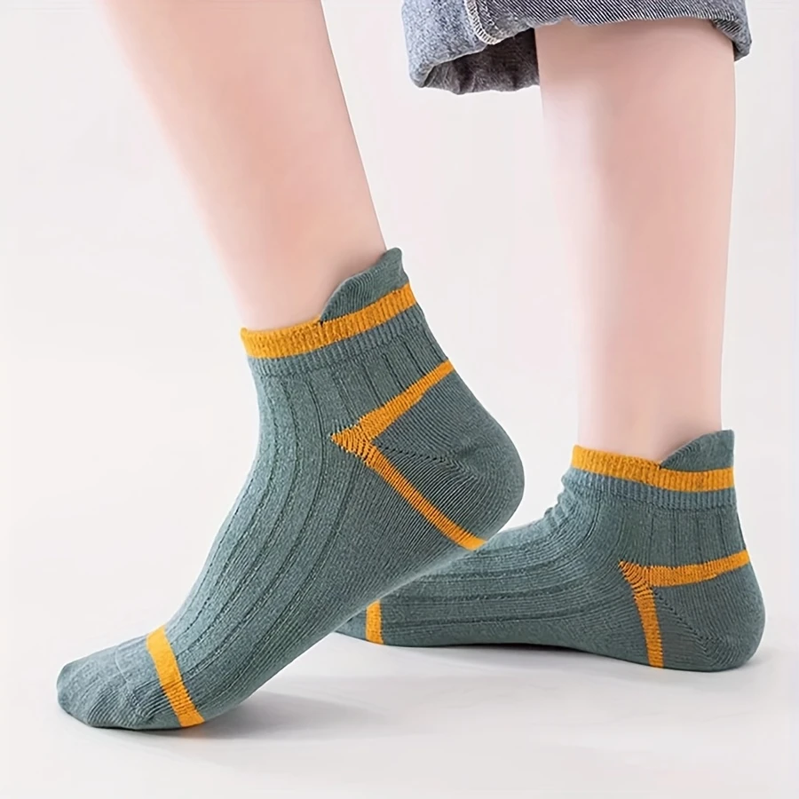 Unisex Sports Socks for Kids – Solid Color Stripes, Sweat-Resistant Bamboo (Pack of 5) - Image 8