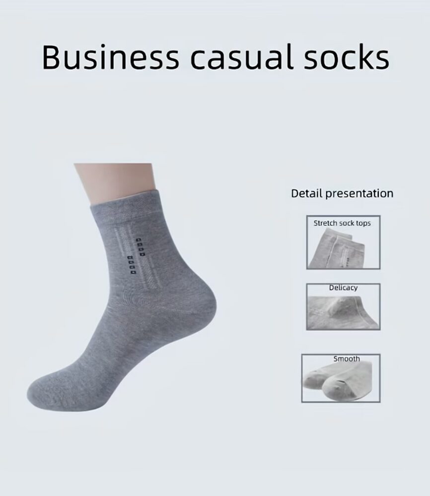 Men's Business Casual Sock Details and Fabric Structure