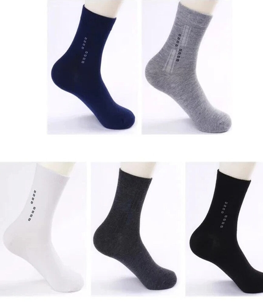 Men's Crew Socks All 5 Colors On Feet
