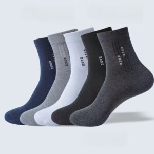 Men's Business Casual Crew Socks Pack of 5 in 5 Classic Colors