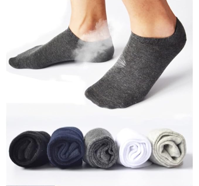 5 Rolled Ankle Socks and Breathable Mesh on Feet