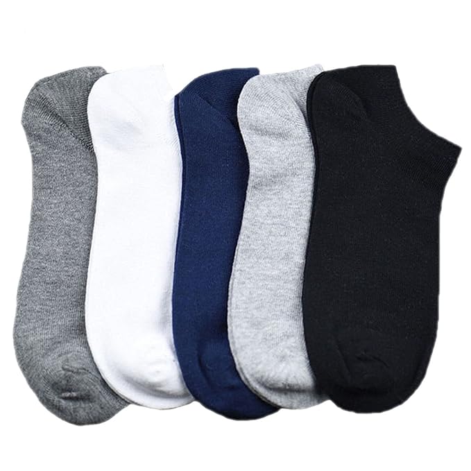 Men’s Classic Breathable Cotton Ankle Socks – Solid Everyday Low-Cut (Pack of 5)