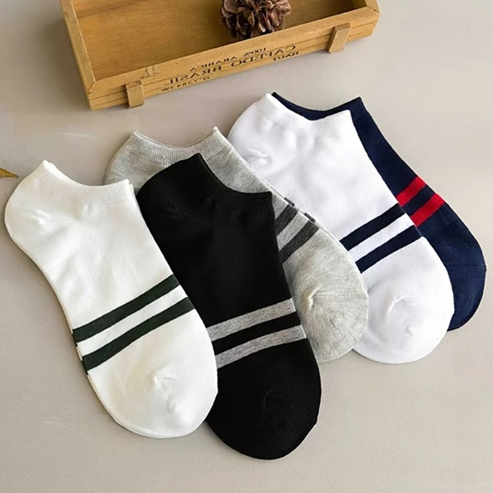 5 Pairs Men's Sport Striped Athletic Ankle Socks