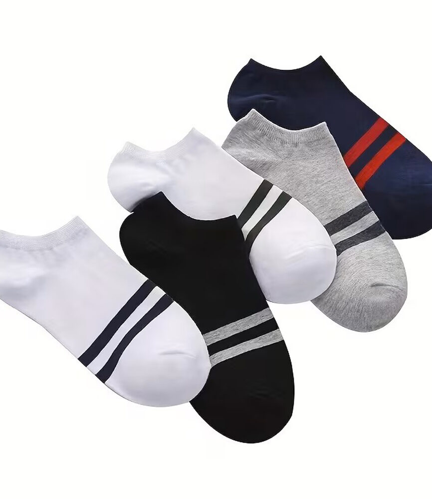 Sport Striped Ankle Socks Assorted Colors Flatlay