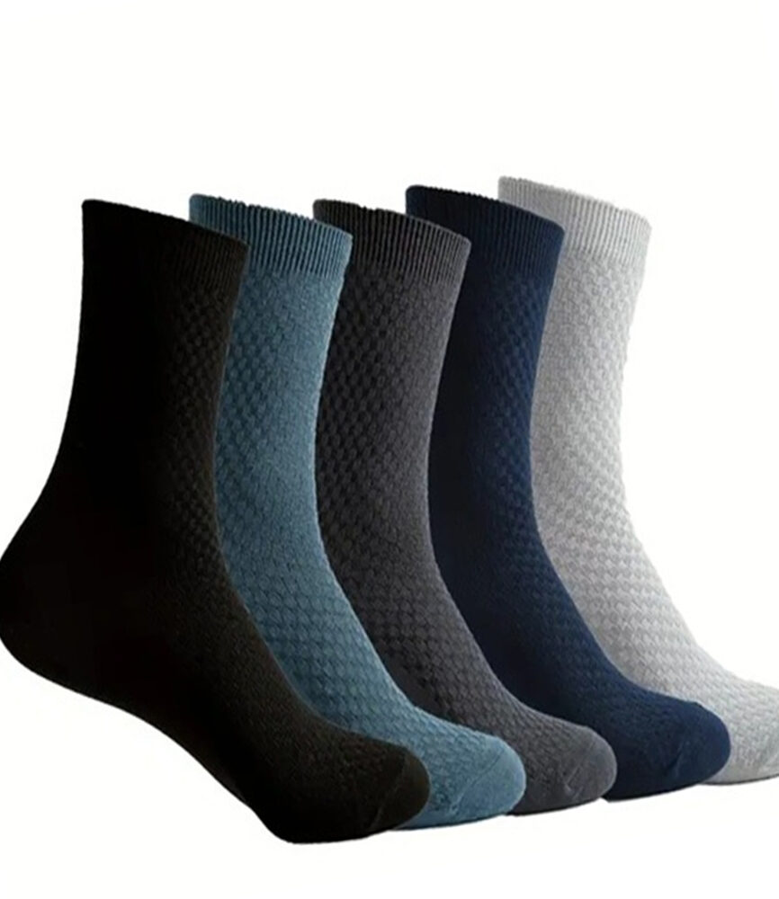Diamond Jacquard Knit Crew Socks Side Profile