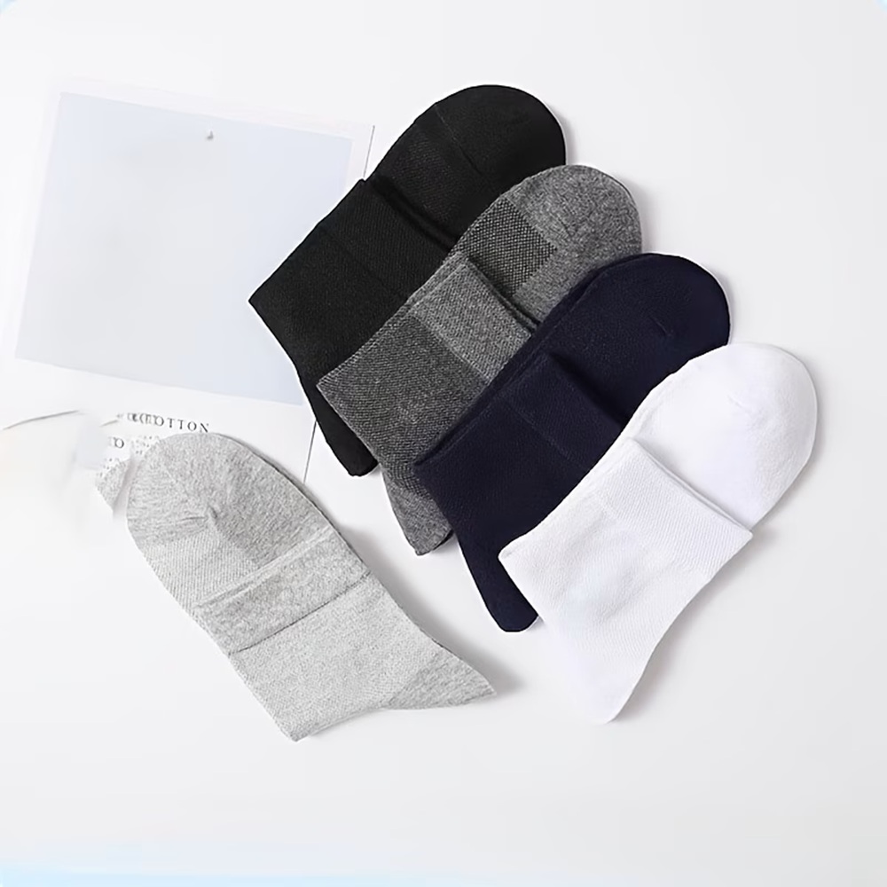 Men’s Performance Mesh Ankle Socks – Moisture-Wicking Sports Low-Cut (Pack of 5)