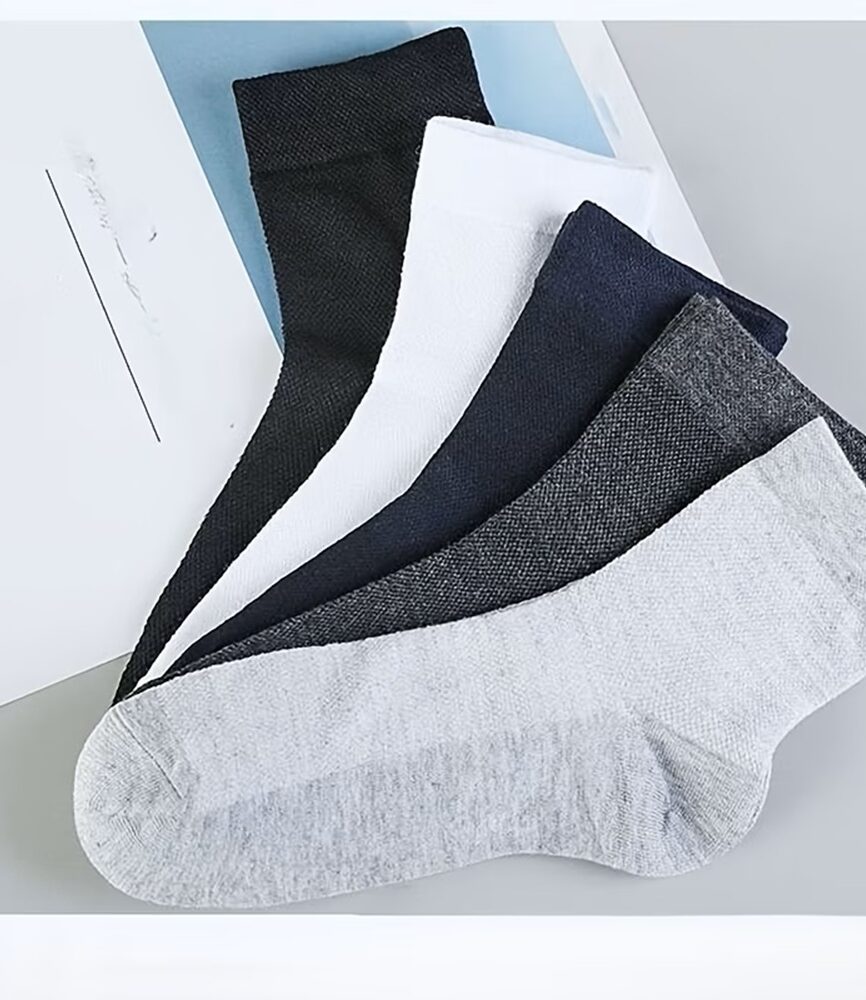 Black Performance Mesh Ankle Sock on Foot