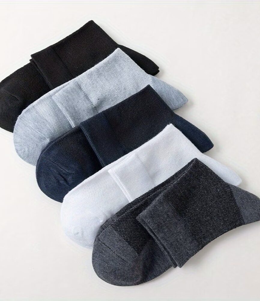Navy Blue Mesh Low-Cut Sock on Foot