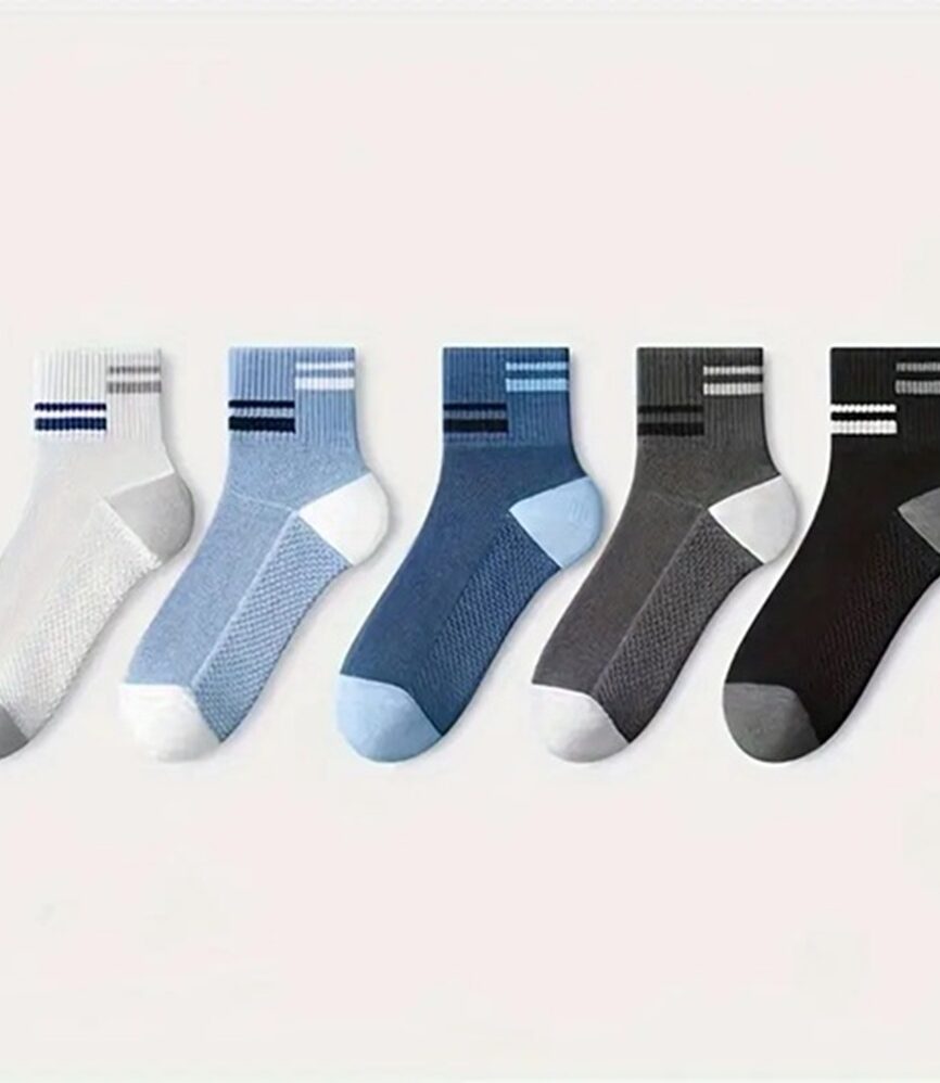 Black and Grey Dual Stripe Athletic Sock