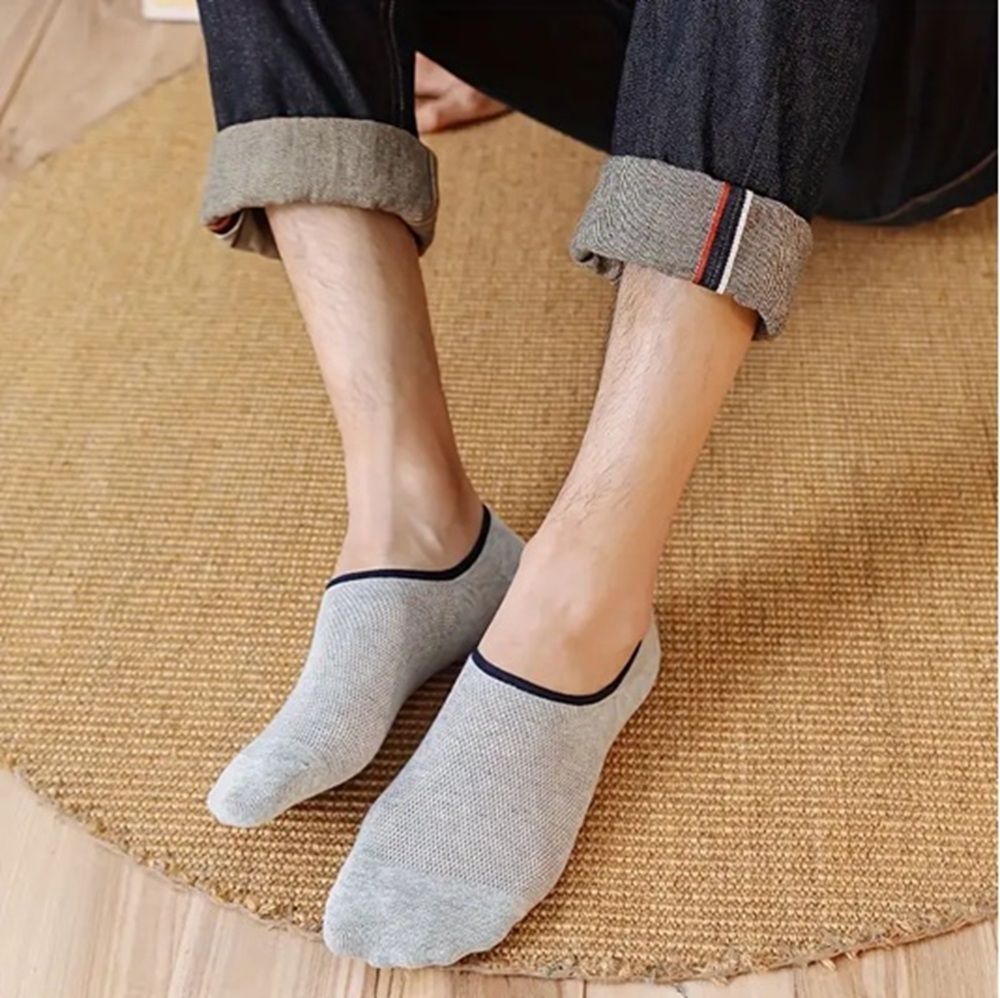 Beige Tan Breathable Mesh Loafer Sock