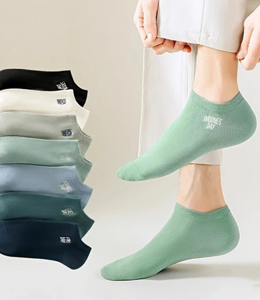 Forest Green and Sage Ankle Socks Display