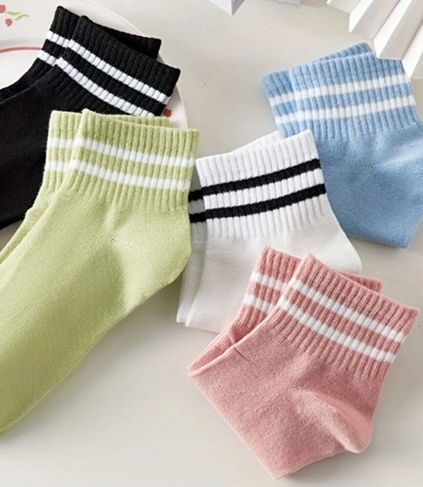 Sky Blue Striped Ribbed Cuff Detail
