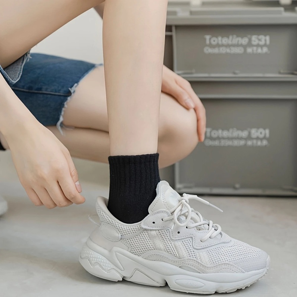 Warm Espresso Brown Ribbed Ankle Sock on Foot