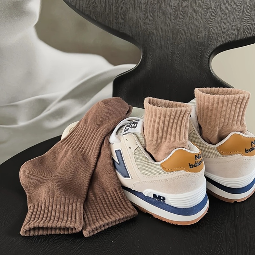 Camel Tan Ribbed Cotton Low-Cut Sock