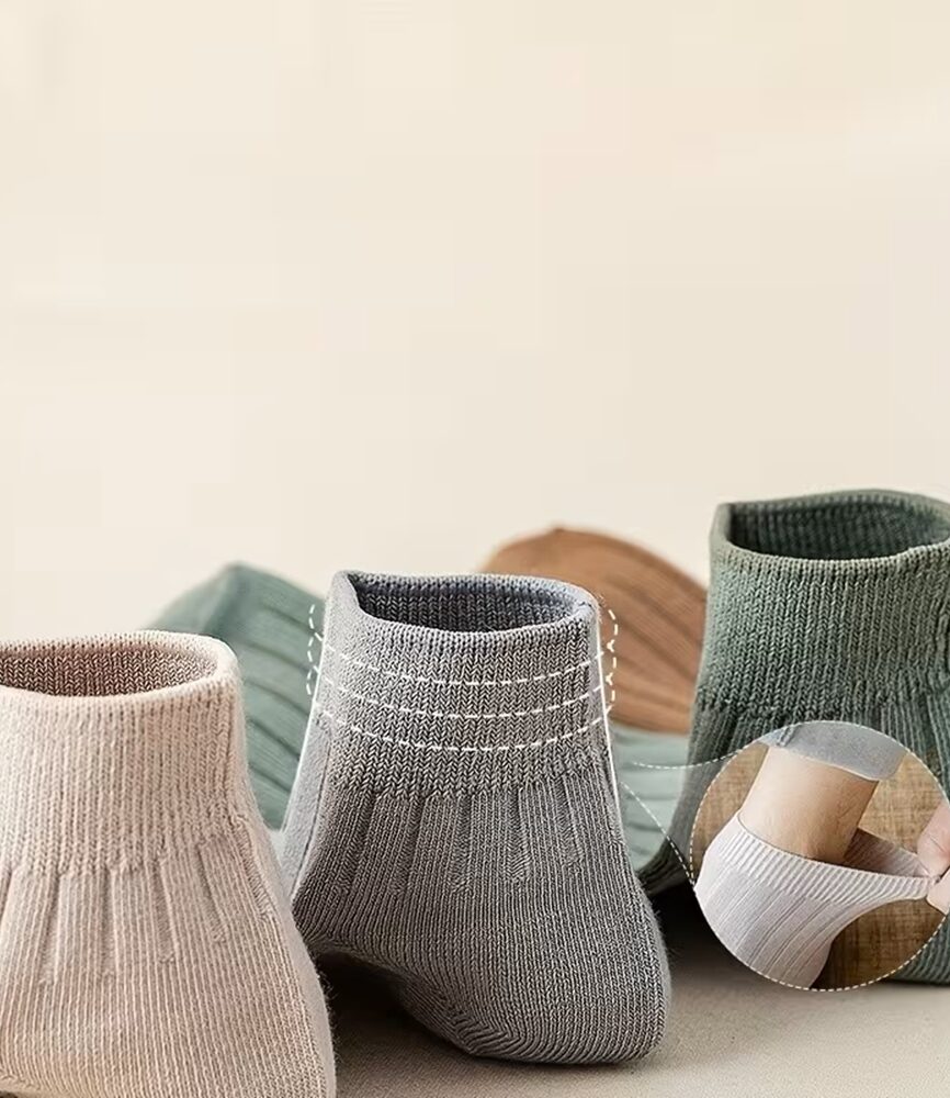 Stacked Ribbed Cotton Ankle Socks Collection