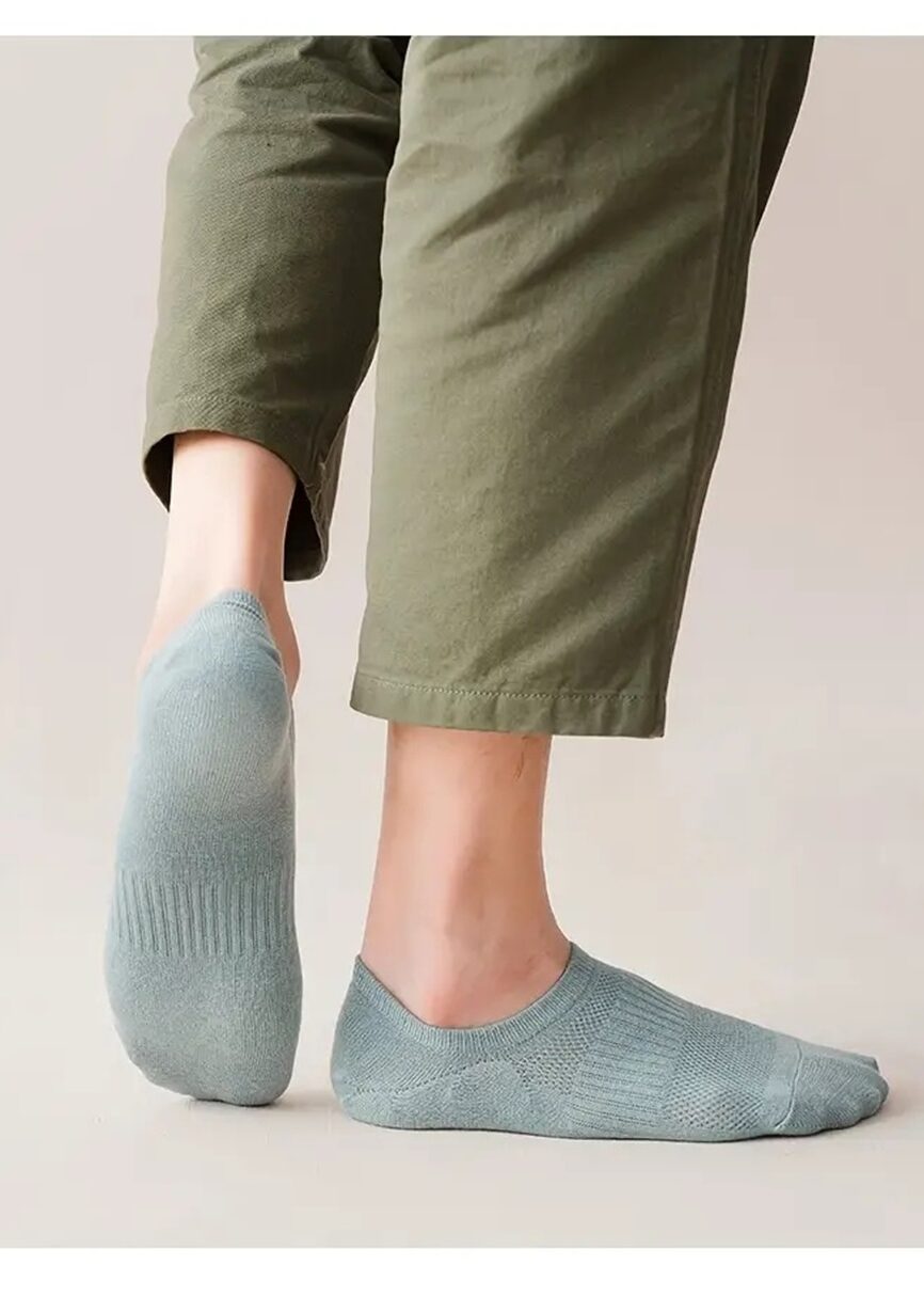 Mint Green Mesh Low-Cut Sock on Foot