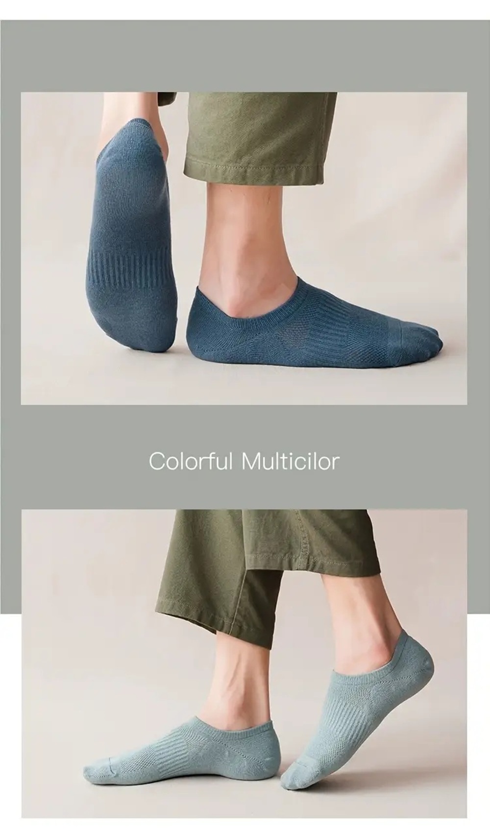 Clean White Lightweight Low-Cut Sock on Foot